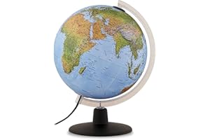 Tecnodidattica - GAIA 25 AR | Globe lumineux interactif avec réalité augmentée | Détails naturels et culture humaine | Cartographie physique et politique | Diamètre 25 cm