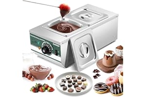 Huanyu Schokolade Temperiermaschine mit 2 Töpfen 30℃-110℃ Schokolade schmelzen Maschine 800W kommerzielle Schokolade Schmelze