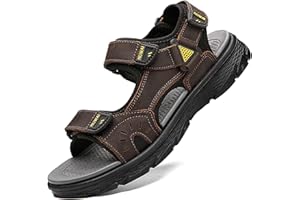 Lvptsh Sandales de Randonnée Sandales de Marche Homme Cuir Été Extérieur Chaussures de Sport Plage Chaussures d'eau eau Plage Closed-Toe Sandals Homme