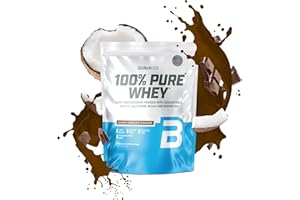 BioTechUSA 100% Pure Whey | Poudre de protéines avec BCAA et Glutamine | Sans gluten, sans huile de palme | 21g de protéines par portion, 1 kg, Chocolat-Coco