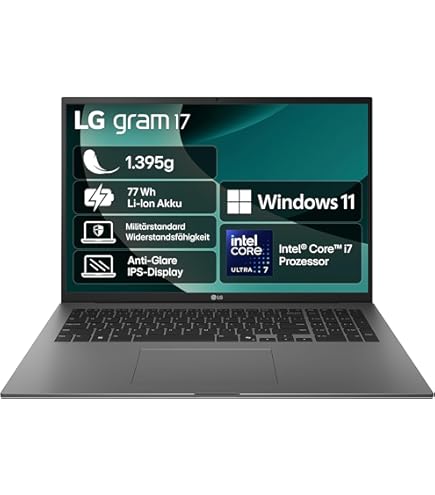 LG 16 Zoll gram Pro Notebook mit Windows 11 Home | Intel® Core