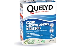 Quelyd Colle Papiers Peints Intissés – Toutes Pièces - Application Directement Au Mur – Dosage Ultra Facile – Sans Grumeaux – Sans Solvant – Poudre 300 g