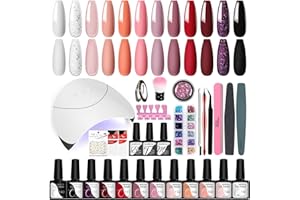 ‎VANREESA VANREESA U V Nail Polish Set, 12 Colours Gel Nail Polish Set with 36 W Nail Lamp Gel Nails Starter Set U V Nail Polish Manicure Starter Set Gel Polish Set Gift for Women