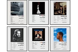A ART·ZONE Drake Posters 8x10 Canvas Prints Unframed Set of 6 Music Album Cover Posters for Room Aesthetic Canvas Wall Art Room Decor for Teen Girls