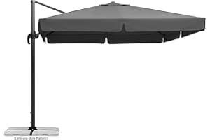 Schneider Sonnenschirm Rhodos, anthrazit, 300 x 300 cm quadratisch, 782-15, Gestell Alu/Stahl, Bespannung Polyester, 24 kg, Anthrazit