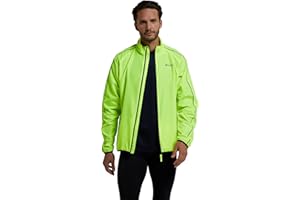 Mountain Warehouse Force Mens Water-Resistant Running Jacket - Unisex Rain Jacket, Mesh Panels Raincoat, Scooped Back - Best for Spring Summer Running, Cycling