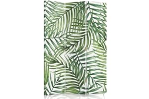 FEEBY FRAMES Feeby Paravento Tavole Legno 3 Parti 110x150 cm Unilaterale Pieghevole Separatore Decorazioni Stampa su Tela Parete Divisoria Parete Spagnola Soggiorno Camera da letto Home Office Rustico Bronzo