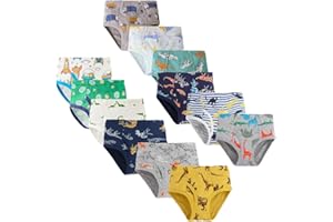 LeQeZe Slip Bambino in Cotone Intimo 2-10 Anni Mutande Ragazzo Confezione da 12 Pezzi