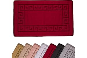 renoazul® Non Slip Large Front Door Mat, 50 x 80 cm Washable, Anti Slip and Waterproof Door Mat, Outdoor and Indoor Rug, Gel Backed Dirt Trapper Kitchen Door Mat (Gel Back Rocco Rug - Red)