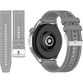 EWEC Samsung Galaxy Watch Uyumlu 20mm Dikişli Hybrid Silikon Kumaş Kordon &ndash; Galaxy Watch 7/6/5/4/FE Serisi (40mm / 44mm) &amp; Wa