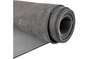 Halero 85“ × 60“ Dark Gray Car Suede Headliner Fabric with Foam Backing Material 1/9" 3mm Automotive Upholstery Liner for DIY Home Car Roof Trim Interior Replacement