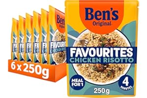 Ben's Original Favourites Microwave Rice, Risotto Chicken and Mushroom, Instant Rice for an Easy Meal, Source of Protein, Low in Saturated Fat, 6 x 250g Multipack