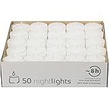 safe candle® NIGHTLIGHTS theelichtjes, 50 stuks, Transparant polycarbonaat deksel, 8 uur brandtijd