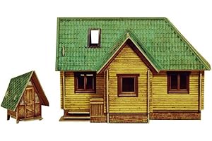 UMBUM Keranova 281 sprytny papier kolekcja kolei budynki domek 3D puzzle, 11 x 7,5 x 7 cm, waga 1/87, wielokolorowa