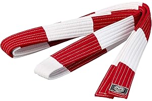 ‎JU-SPORTS Ju-Sports Großmeistergürtel Master 6.Dan Rot/weiß, Baumwolle I Kampfsport Gürtel Für Budo-Sportarten, Judo UVM. I Martial Arts Gürtel ca. 4,5cm breit