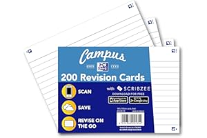 Oxford Campus - Tarjetas de revisión (200 unidades), color blanco