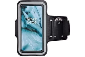 CoverKingz Sportarmband für OnePlus Nord - Armtasche mit Schlüsselfach Oberarm Halterung - Sport Laufarmband Handy Armband Schwarz