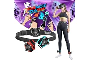 Rebuff Reality Trackstraps for Meta Quest + Dance Dash Steam Game Key, VR Dancing Game, Meta Quest Game, Compatible Quest 2&Pro, Rift S, Full Body Immersion VR Accessory for Dance Dash
