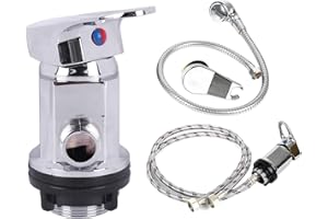 YEARNINGLIFE Miscelatore doccia uscita 1/2 pollici con tubi di ingresso e tubi di scarico da 80 cm + set irrigatore per camper Motorhome Campervan