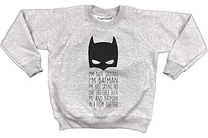 THEDIFFERENT Felpa Girocollo Felpata Unisex Bambino Bambina Non Dico di Essere Batman - Grigio