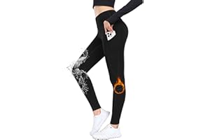Desol Damskie legginsy termiczne z kieszeniami z polaru, wysoka talia, legginsy termiczne z podszewką, wodoszczelne, zimowe ciepłe spodnie sportowe do fitnessu, biegania, wędrówek