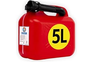 IAMI Bidon Gasolina 5L Homologado - Con Embudo de Boquilla Flexible para evitar derrames - Con Visor de Nivel para facilitar la visibilidad - Con Homologación Oficial - De Plástico HDPE Duradero