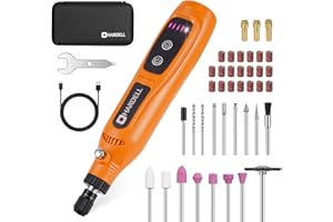 HARDELL Mini Cordless Rotary Tool 4V, 5-Speed Rotary Tools Kit with 43 Accessories, Type-C Charging Power Rotary Tool for Engraving, Sanding, Polishing, Drilling, Grinding, Small DIY Crafts