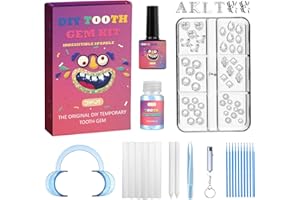 Tseriact Strass Dentaire, DIY Strass Dentaire avec 125 Cristaux pour la Décoration des Dents, Kit Strass Dentaire pour les Dents Bling (Style C)