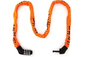 ULAC Candado Pitón Street Fighter | Cadena 5mm Antirrobo 100cm | Acero Endurecido y Nylon | Soporte para Transporte | Cierre de Seguridad por Combinación | 9 Colores | Scooter, Moto, Bicicleta