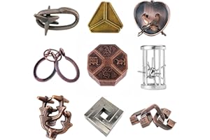 JurciCat 9 Stück knobelspiele Metall Geduldspiele für Kinder Geduldsspiel für Erwachsene Ideal zum Verschenken an Jugendliche und Knobelspiele für Erwachsene Geschenk Sets