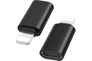 Amzpas 2 PEZZI Adattatore USB C a Lightning, Adattatore Lightning USB C per iPhone 14 13 12 11 Pro Max/iPad/Airpods, Supporta la Ricarica/Sincronia dei Dati, NON per OTG/Cuffie/Audio (Nero)