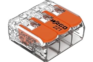 Wago 221-413 Zaciski Przyłączeniowe, Pomarańczowy, 3-przewodowe/ 50 sztuk/4 mm²