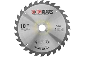 SAXTON BLADES Saxton Flat Top TCT brzeszczot do piły tarczowej 250 mm x 28 cm x 30 mm otwór + pierścienie pasują do Bosch Makita itp