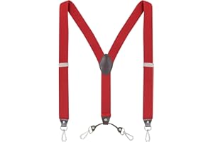 Ausukler Bretelle da uomo extra forti 3,5 cm di larghezza con gancio girevole Heavy Duty Men Braces nero