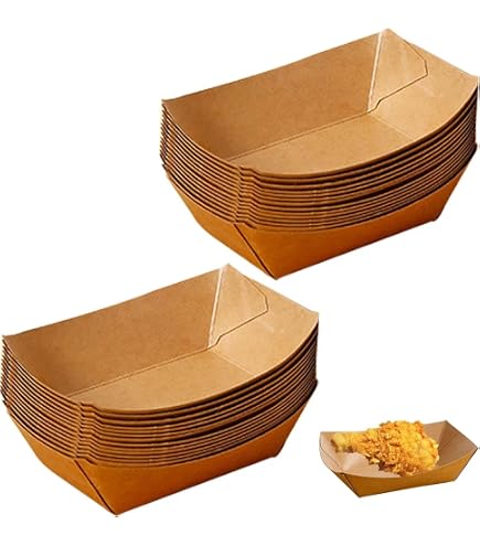 Barquette Frite, 50 Pièces Barquette Carton, Plateau Carton, Plateaux
