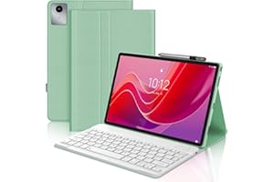 JADEMALL Keyboard Case for Lenovo Tab M11 11", UK Layout Wireless Detachable Bluetooth Keyboard with Stand Cover and Pen Holder for Lenovo Tab M11 (TB330FU/TB330XU) 11 Inch 2024 Tablet, Grass Green