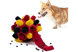 Tesytto Schnüffelball für Hunde Interaktives Hundespielzeug Ermutigen Natürliche Nahrungsfähigkeit Slow Food Training Bissresistenter Welpe Spielen Tragbare Hunde Intelligenzspielzeug(Feiertagsrot)
