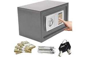 ZANGE Large 8.5 Litre Electronic Safe (34cm x 20cm x 20cm) - Digital Cash Box With Lock for Home or Office - Wall or Floor Mounted Steel Security Box
