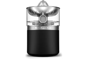 KitchenAid Go Cordless 5KCJR160OB citruspress, batteridriven juicepress (utan batteri), enknappsdrift, fruktköttsfilter, 500 ml juicebehållare med lock, diskmaskinssäker, mattsvart