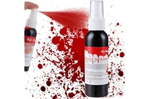 Go Ho Blood Splatter Fake Blood Washable(2.1 oz),Halloween Fake Blood Spray Eye Blood Drops Body Paint,Fake Blood for Clothes and Zombie Monster Vampire Clown Costume Cosplay Makeup,1PC