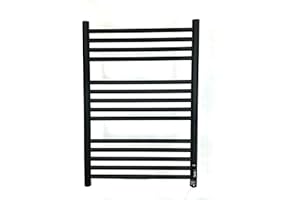 GREENED HOUSE GreenedHouse Siena Black 500w x 720h Electric Heated Towel Rail with Built in Timer