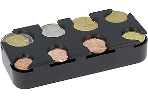 S SUMEX SUMEX Porta Monete Euro da Borsetta, Portamonete Porta Monete Gestore Cambio Dispenser per Auto, Taxi, 8 Scomparti da 2 Euro a 1 Centesimo