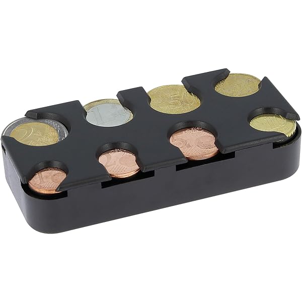 Kavali Portamonete Euro Per Tassisti E Camerieri - Distributore Monete 5 Scomparti, Leggero 110g, 13x8x4 Cm