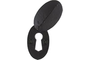 FROM THE ANVIL Handmade Oval Escutcheon & Cover - 2" x 1 1/8" - Traditional Black