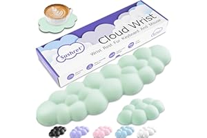 Sushret Wolke Handballenauflage Tastatur, Ergonomisches Wolke Handauflage Tastatur Mit Pu Leder Memory Schaum, Niedliche Tastatur Handgelenkstütze Für Pc/Gaming/Handpolster/Computer – Hellgrün