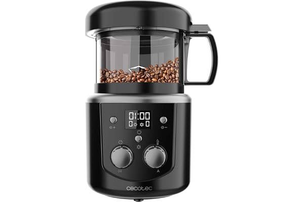 Cecotec Roaster Booster elektrisk kaffebrödrost, 1 400 W, kaffetillbehör, automatisk eller manuell rostning, homogen rostning, kapacitet 100–150 g, justerbar tid 8–15 minuter