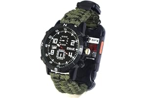 SPARY Montre Extérieur EDC Survie Camping SécuritéÉquipement Outils PE Secours Multifonction Tactique Bracelet (Armée Camouflage)