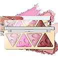 NALACAL Pink Baked Blush Palette for Cheeks Makeup, 4 Colors Shimmer Facial Blush for Natural Glowing Finish Lasting Lightweight Matte Natural Cream Powder Easy To Blend Contour Highlighter Blusher