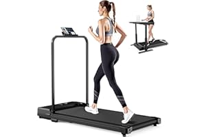 Walking Pad Treadmill for Home - Treadmills Under Desk Running Machine for Home Office Portable Compact Mini Treadmill with Handle Folding Adjustable Speed Remote & LED Display 6KM/H Serenilite