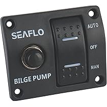 Boat Marine 12V Switch Panel, DC Bilge Pump Switch Panel With LED Indicator Manual/Off/Auto.-for